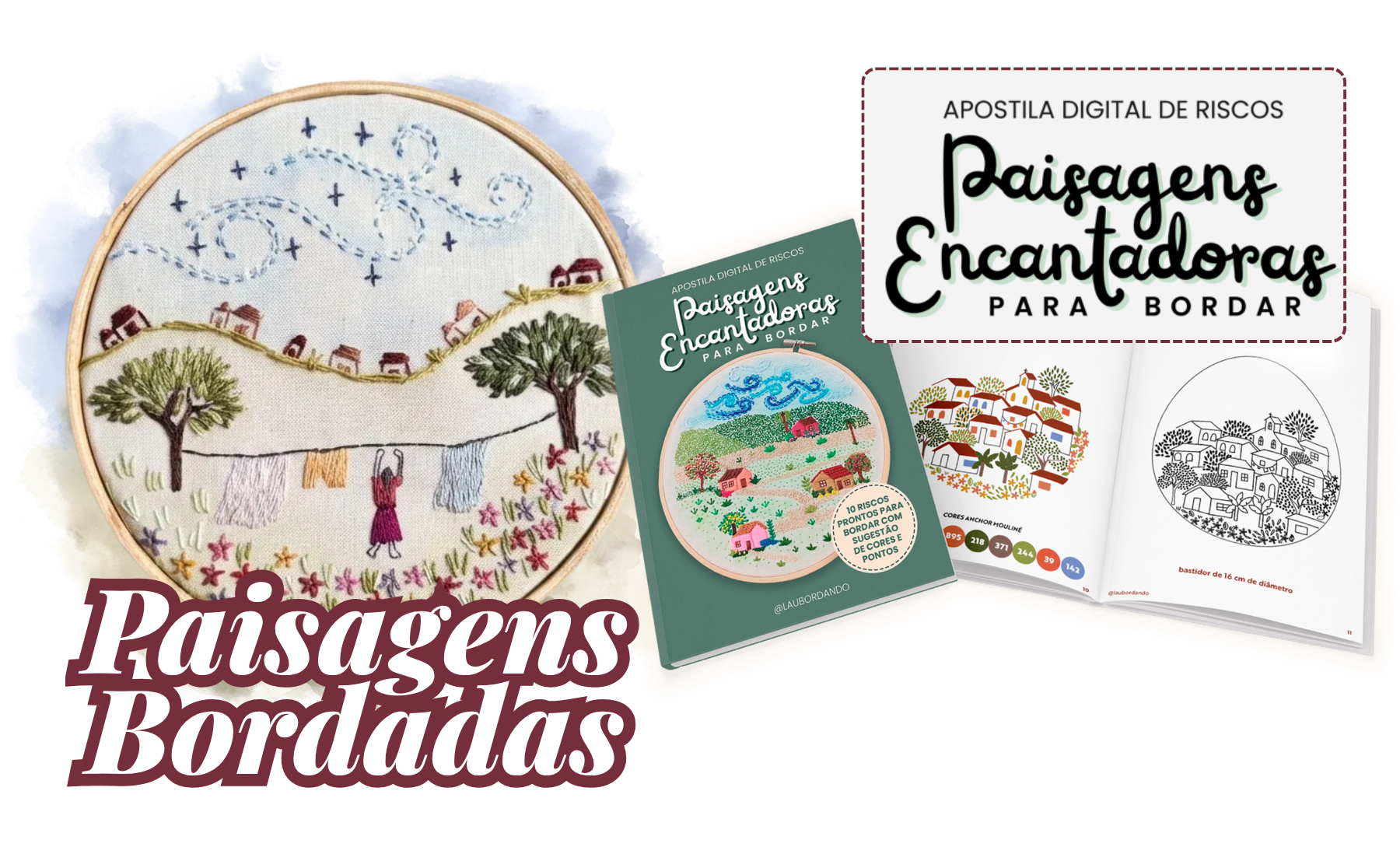 Oficina + Apostila Bordando Paisagens